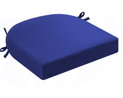 Kussens voor buitenstoelen, set van 2, kussens voor tuinstoelen, waterdicht, met strikbanden, zitkussens voor buiten, kussens voor tuinstoelen, eetkamerstoel, 43 x 43 x 5 cm,Koningsblauw