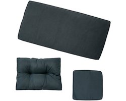 Kussens voor Tuinset | Vervanging Kussentjes | Zitting & Rug Set | 13 Stuk | Zitbank Kruk | Dik Grijs Waterbestendig Afneembaar Wasbaar Hoezen Buiten Terras - Geschikt voor Jardi Rotan Hoek Loungeset