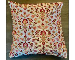 Kussens woonkamer - kussenhoes 30 x 30 cm - kussensloop - sierkussens - cushion cover - katoensilk - Kussenhoesjes - 2 stuks - etnisch Indiaas - borduurwerk - embroidery