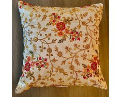Kussens woonkamer - kussenhoes 30 x 30 cm - kussensloop - sierkussens - cushion cover - katoensilk - Kussenhoesjes - 2 stuks - etnisch Indiaas - borduurwerk - embroidery