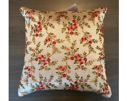 Kussens woonkamer - kussenhoes 35 x 35 cm - kussensloop - sierkussens - cushion cover - katoensilk - Kussenhoesjes - 2 stuks - etnisch Indiaas - borduurwerk - embroidery