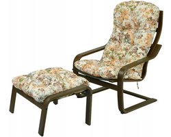 Kussenset voor IKEA Poang fauteuil en voetenbank, 10 cm dik