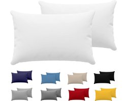 Kussensloop 40 x 60 cm (set van 2) - 100% jersey katoen, 150 g/m² kussenslopen, wit, voor kussens 40 x 60 cm - kussenovertrek - resistent en hypoallergeen