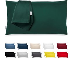 Kussensloop 50 x 80 cm, katoen, premium satijn, set van 2, kussenhoezen, decoratie voor kussens, bed/bank, stof, superzacht bestendig, hypoallergeen, anti-mijt