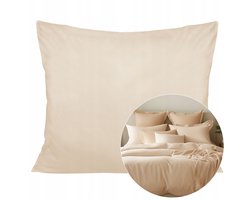 Kussensloop 70x80cm, 100% Katoen Satijn, lichtbeige, Effen