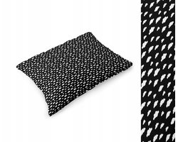 Kussensloop 70x80cm - 100% Katoen, Zwart Mini Wolken Patroon