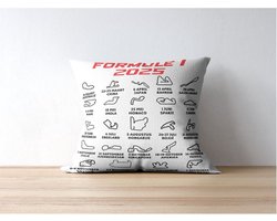 Kussensloop - Formule 1 - Kalender 2025 - Autoraces - Sprintraces - Zandvoort - Spa Francorchamps - Max - F1 - Formula 1 - Sinterklaas - Kerst - Verjaardag - Vaderdag