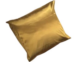 Kussensloop Golden Girl | Luxe satijnen sloop | 60 x 70cm | Sloop | Satijn | Antipluis | Antirimpel | Hoes | CG methode | Slapen met krullen | Curly Girl