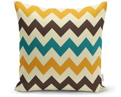 Kussensloop - kussenhoes - Sierkussenhoes - hoes voor vloerkussen 70x70cm - Gele zigzag - Vloerkussenhoes - Kussenhoesje