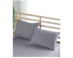 Kussenslopen – 100% Katoen – De Linde Home – Set van 2 – Zachte Kussenslopen – Grijs – 60x70 cm – Ranforce Katoen – Zacht & Ademend – Perfecte Pasvorm – Hypoallergeen – Duurzaam – Stijlvol & Comfortabel