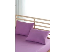 Kussenslopen – 100% Katoen – De Linde Home – Set van 2 – Zachte Kussenslopen – Lila – 60x70 cm – Ranforce Katoen – Zacht & Ademend – Perfecte Pasvorm – Hypoallergeen – Duurzaam – Stijlvol & Comfortabel