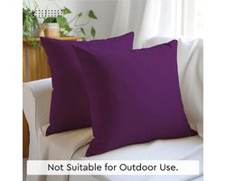 Kussenslopen 2 stuks (40 x 40 cm), paars, zacht katoen, canvas, effen, rechthoekige kussensloop, decoratief voor wooncultuur, woonkamer, slaapkamer, bank, wasbaar
