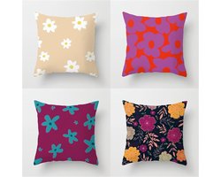 Kussenslopen 60x60cm Set van 4 Decoratieve Sierkussenslopen Linnen Vierkant Reversi j-211 Kussenslopen 24x24 inch voor Sofa Bank Slaapkamer Outdoor Home Office Auto Decor Kerstmis