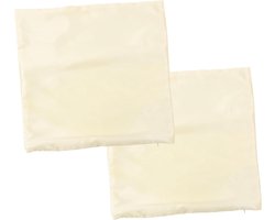 Kussenslopen Set - Decoratieve Hoezen - Bank Decoratie - Zijdezacht Satijn - 45 x 45 cm - Beige
