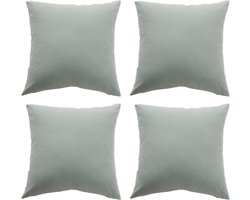 Kussenslopen Set - Decoratieve Hoezen - Woonkamer Decoratie - Superzachte Flanel - 45x45cm 4 Stuks - Donkergrijs