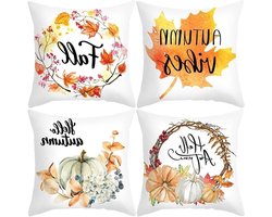 Kussenslopen Set - Kussenhoezen Linnen - Home Decoratie - Verborgen Ritssluiting - 60x60cm - Herfst Esdoorn