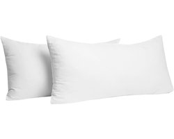 Kussenslopen - Set van 2 - 48x74 cm - Zacht - Superzachte Kussenhoes - Beddengoed Tweepersoonsbed Kussensloop - Kussenbeschermer - Bestendig - Passend Kussen - Geschikt VoorKinderen en Volwassenen - Wit