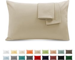 Kussenslopen voor Tweepersoonsbed - 40x70 cm - Set van 2 - Hypoallergeen Katoen met Envelopsluiting - Zacht en Ademend