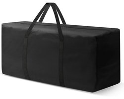 Kussentas voor Tuinkussens - 173 x 76 x 51 cm - Tuinmeubelhoes - Opberghoes Tuinmeubels - Waterdichte Beschermhoes - Hoezen voor Tuinmeubelen - UV-bescherming - Weerbestendig - Zwart