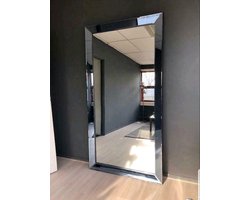 Kuster stijl - Pas spiegel - 180 x 90cm - smoke rand - zijkant smoke spiegel
