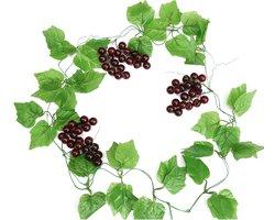 Kustliche Grape Vines Decoration - Plastic 2.4 m met 6 Grape Skewers voor Bruiloft - Indoor - Outdoor - Party - Tuin - Fotografie