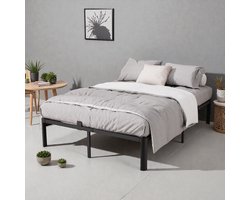 KUTAS® Metalen Bedframe - Minimalistisch Bedframe - 140x200 CM Tweepersoonsbed - Met Lattenbodem - Opbergruimte Onder Het Bed -Stevig - Stil - Draagkracht 600 kg - Voor 2 personen - Zwart
