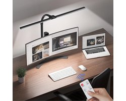 Kwalitatieve LED Bureaulamp Dimbaar Afstandsbediening, Flexibele Hals, 5 Kleurenmodi en 5 Helderheidsniveaus 80cm