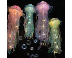 Kwallen Lamp - Decoratieve Verlichting - Sfeerverlichting Creëren - Handgemaakt DIY Ontwerp - 12x10x5 cm - Blauw Paars