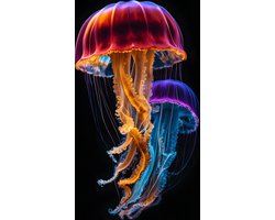 Kwallenposter - Kwal - Dieren - Kleurrijke - posters - formaat 60x90cm - Aesthetic - Wanddecoratie - Moderne Kunst - Aesthetic room decor - 1612MT