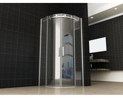 Kwartronde douchecabine 90x90 + schuifdeuren met antikalk