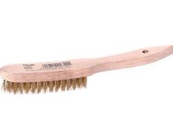kwb messing draadborstel met houten handvat (gegolfd messingdraad, duurzaam, lengte 275 mm)