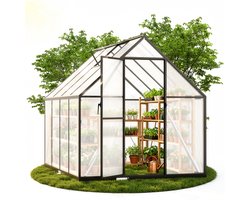 Kweekkas, aluminium veranda, kas met fundering, afmetingen: 224 × 170 × 195 cm
