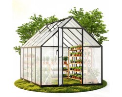Kweekkas, aluminium veranda, kas met fundering, afmetingen: 280 × 170 × 195 cm