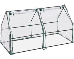 kweekkas buiten - 2 deuren - 90 x 180 x 90 cm - plantenkas - transparant