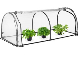 kweekkas - buiten - 71 x 189 x 78 cm - brede deur - tunnelkas - transparant