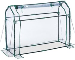 kweekkas buiten - folie - 92 x 124 x 42 cm - oprolbare deur - mini broekkas