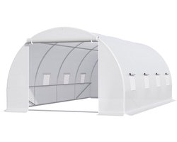 Kweekkas – Glazen Kas – Plantenkas – Groeikas – Tuinkas – Groot Kweekkas 595x300x200 cm – Gegalvaniseerd Stalen Frame – 8 Ventilatieramen Met Insectengaas