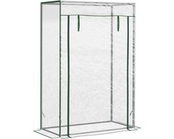 Kweekkas Tomatenkas 100x50x150 cm Transparant plastic dak,Stevige en duurzame stalen structuur UV-bestendig en waterdicht Rolschermontwerp voor gemakkelijke toegang Geschikt voor terras balkon tuin en andere kleine ruimtes 100x50x150 cm Transparant
