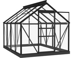 Kweekkas – Tuinkas – Broeikas – Serre – Kas – Aluminium en Staal – Glazen Wanden – 155x200x191 cm
