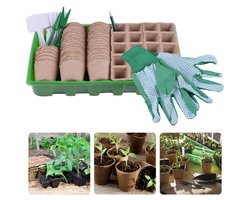 Kweekset 68-delig - 2 Bakken van 10 vakjes - 40 Kweekpotten - Handschoenen - Plantenlabels - Tuinzaaiers - Tuinieren - Planten Groeien - Tuinierset - Kweekset - Moestuin - Groenten - Fruit - Bloemen - Kweken