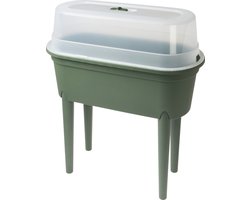 Kweektafel op poten 77 x 40 x 83 cm - groen - kunststof - Plantenbak voor buitenkweken