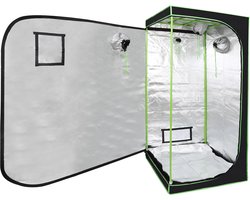 Kweektent in huis - 80 x 80 x 180 cm - Growtent Binnen - Growbox om Planten te Kweken - planten kweken - Zwart&Groen - 2-in-1 Kweekkast - Planten Dark Room - Greenhouse - Waterdicht