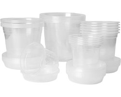 Kwekerijpotten met schotels - Plantencontainers set - Planten Kweken - Transparant wortelmonitoring - 20 stuks 4-7 inch - Transparant