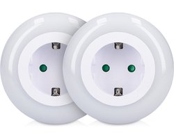 kwmobile 2x LED nachtlampjes tussenstekker - Nachtlampjes LED stopcontact - Nachtlampje verschillende kleuren - Nachtlicht met schemeringssensor