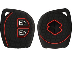 kwmobile autosleutel hoesje geschikt voor Suzuki 2-knops autosleutel hoes - TPU autosleutel behuizing - Beschermende auto sleutel case - Sleuteletui in mat zwart / rood