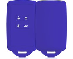 kwmobile autosleutelhoes geschikt voor Renault 4-knops Smartkey autosleutel (alleen Keyless Go) - Siliconenhoes in Baltisch blauw - Sleutelcover