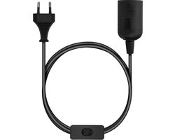 kwmobile E27 fitting met schakelaar - Lampfitting met snoer en stekker - E27 fitting set met 3,5 meter netsnoer - Zwart