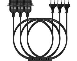 kwmobile E27 lampfitting met kabel - Schakelaar en 5 meter snoer - Lamp ophangen - Netsnoer met klikschakelaar en stekker - 3 stuks