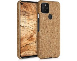 kwmobile Hoesje geschikt voor Google Pixel 5 case - Telefoonhoesje met coating van kurk - Handige beschermhoes in lichtbruin