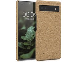 kwmobile Hoesje geschikt voor Google Pixel 6a case - Telefoonhoesje met coating van kurk - Handige beschermhoes in lichtbruin